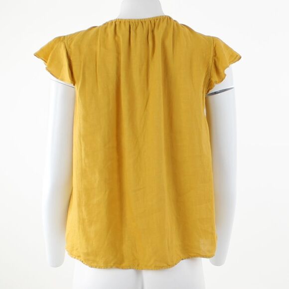 Velvet by Graham & Spencer Coco Linen Flutter Sleeve Blouse - Picture 3 of 5